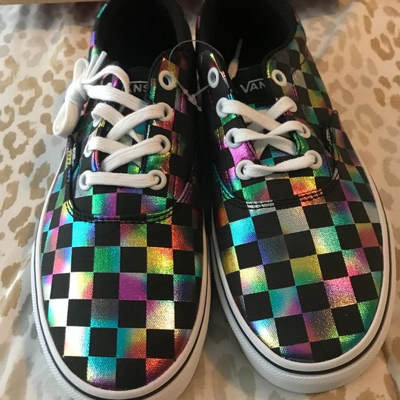 Vans Womens Doheny Iridescent Check Multicolor Skate - Picture 1 of 3